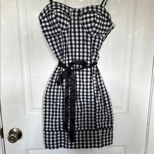 New Guess Black and White Checkered Dress